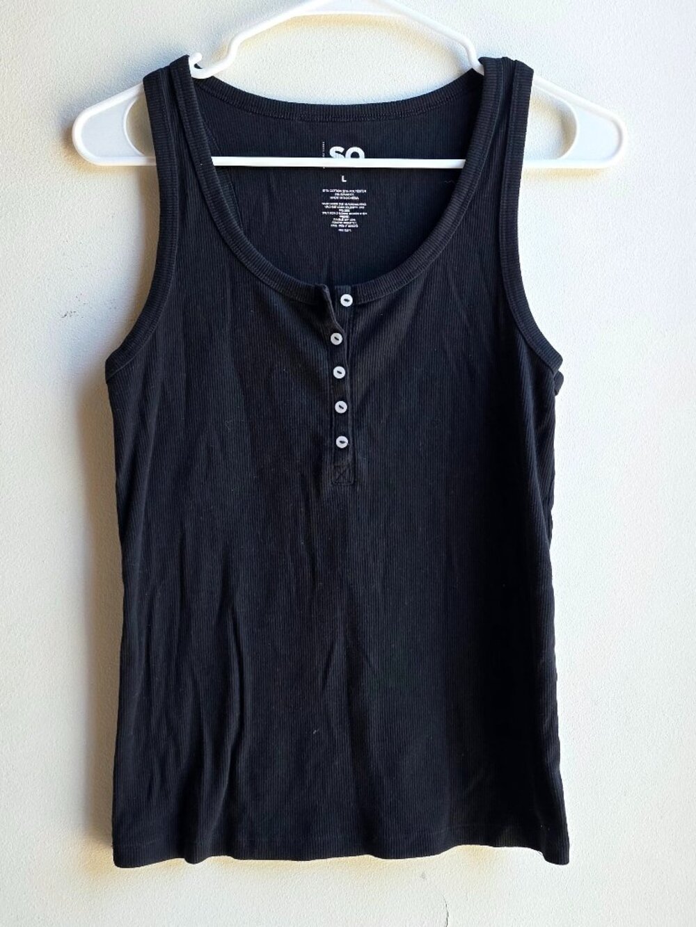 SO Black Tank Top Size Large